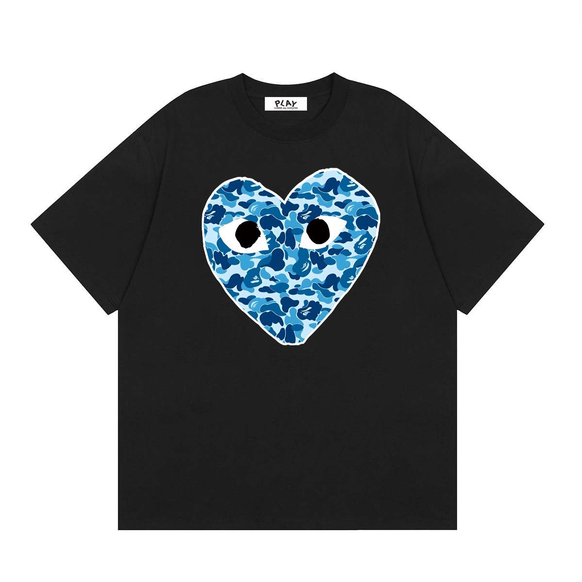 Comme Des Garçons Blue camouflage T-shirt