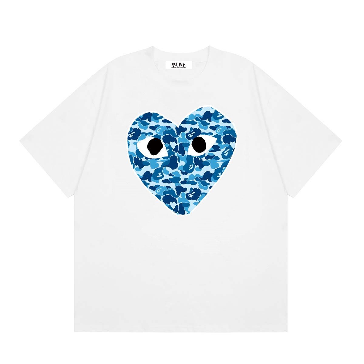 Comme Des Garçons Blue camouflage T-shirt