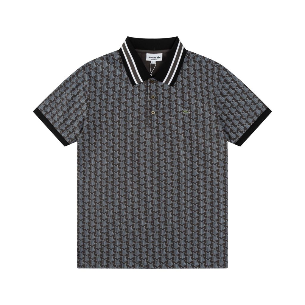Lacoste Monogram Black Polo