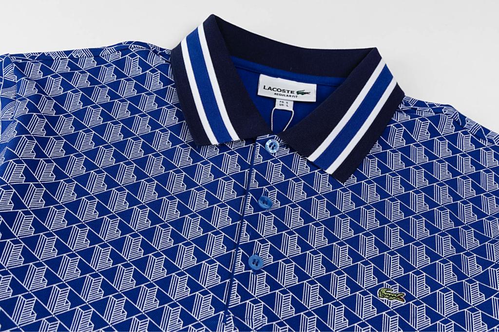 Lacoste Monogram Blue Polo