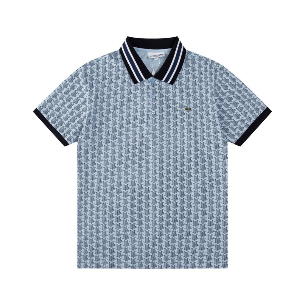 Lacoste Monogram Light Blue polo