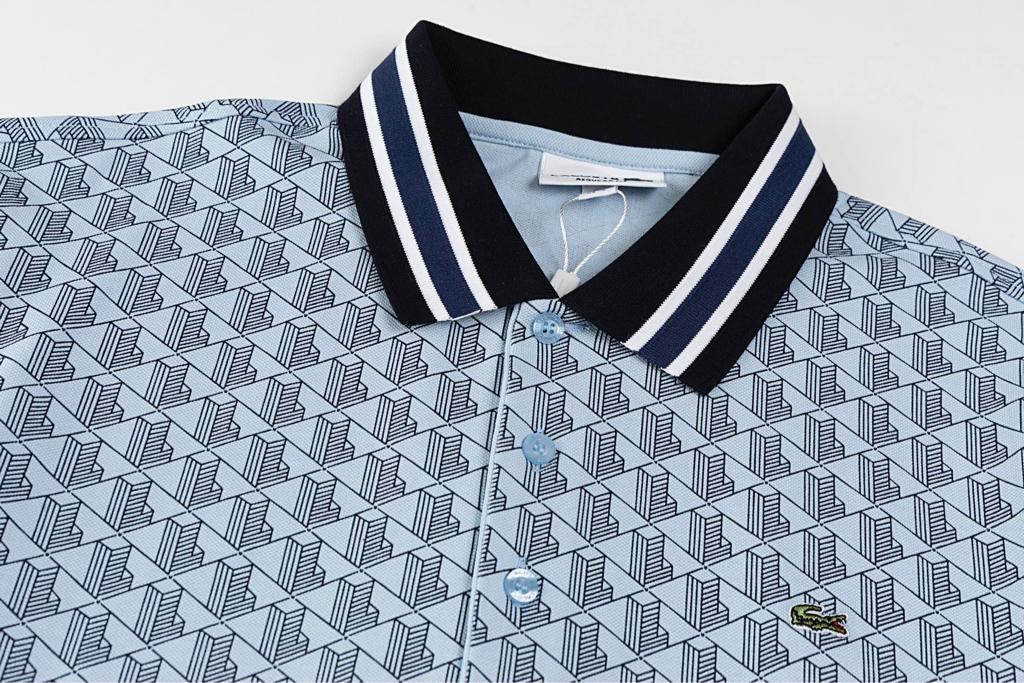 Lacoste Monogram Light Blue polo
