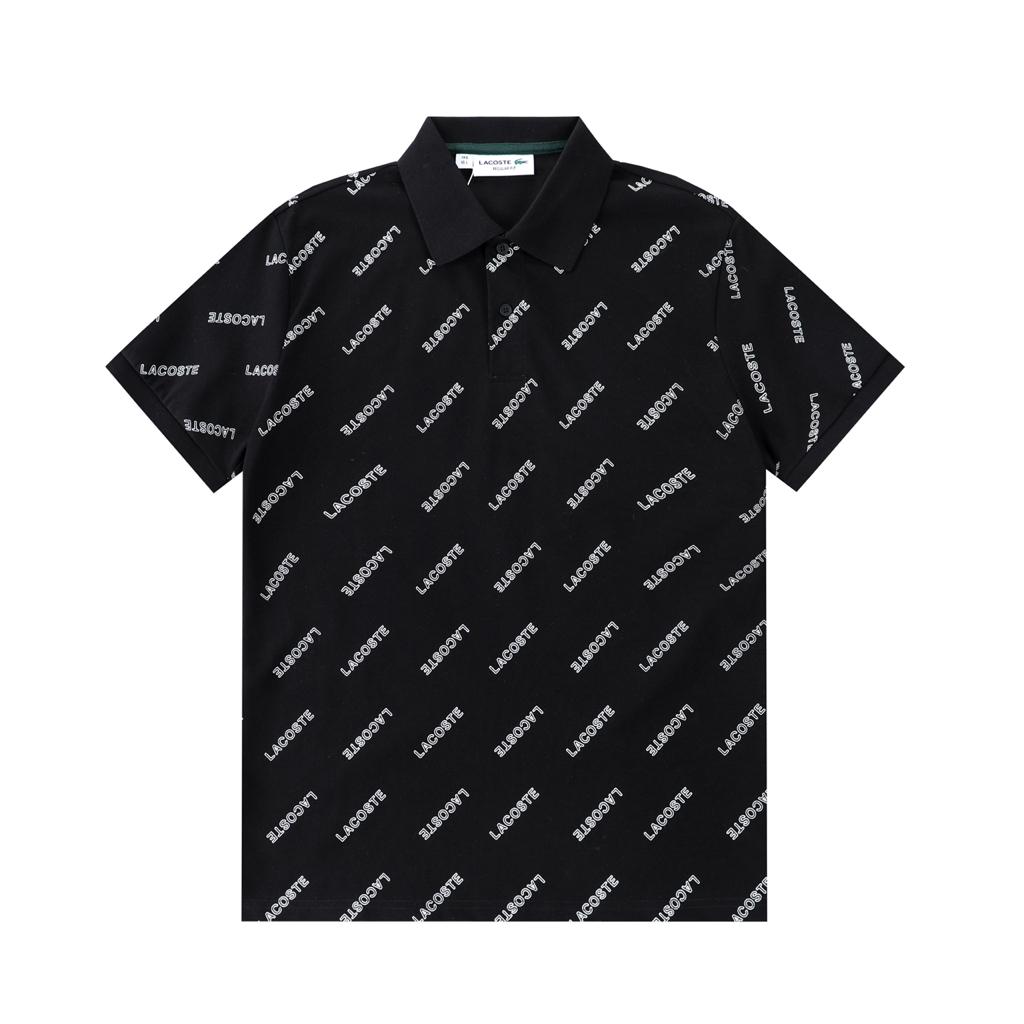 Lacoste Pattern Black Polo