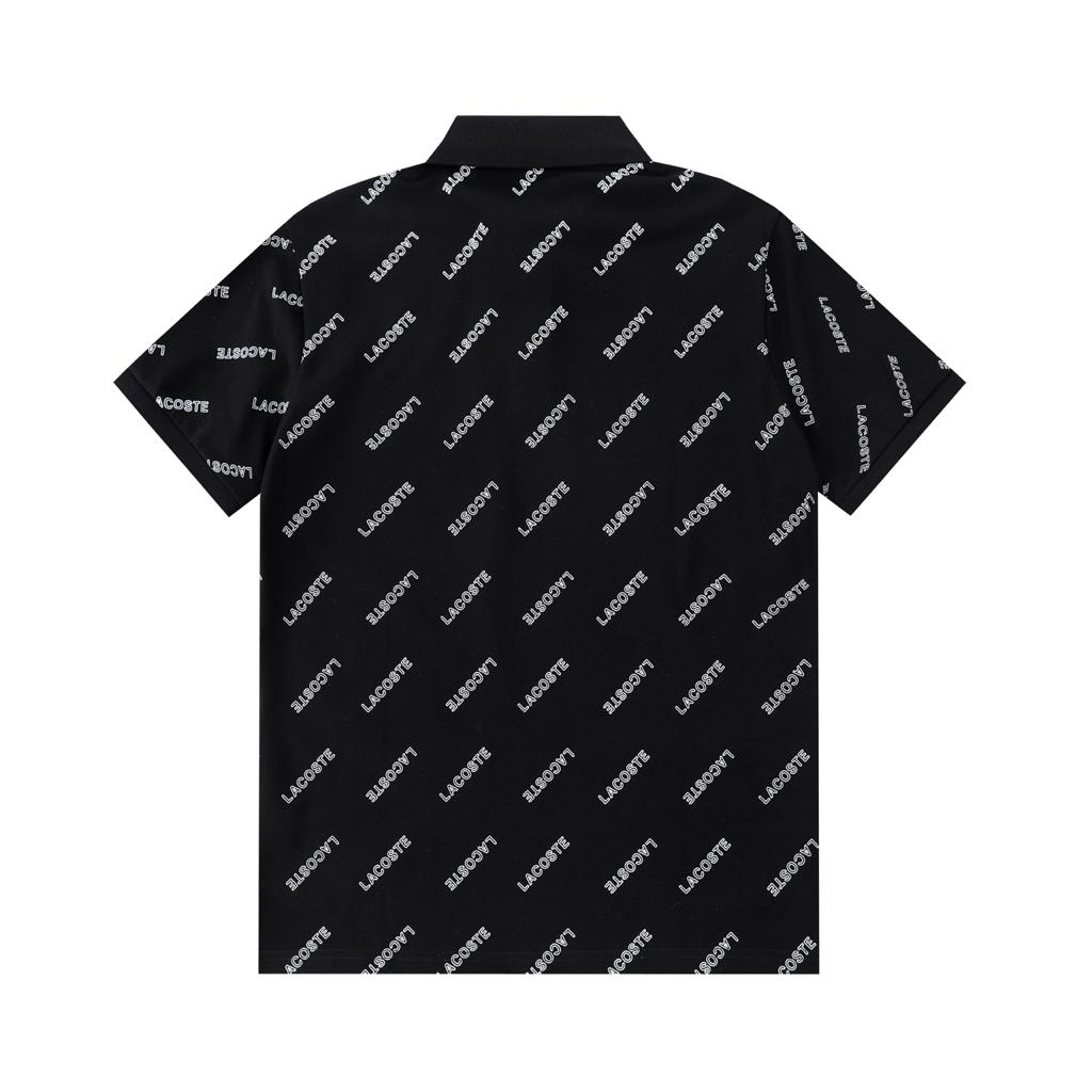 Lacoste Pattern Black Polo