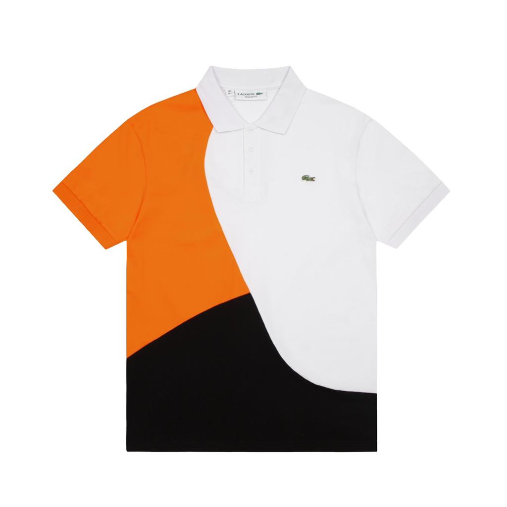 Lacoste Orange/White/Black Polo