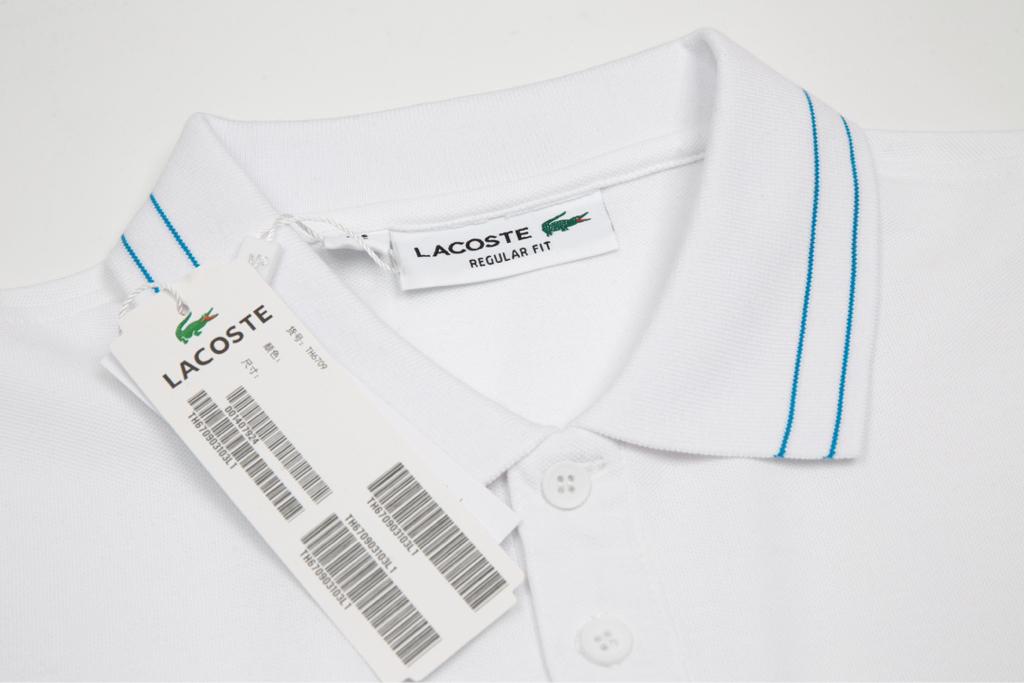 Lacoste White/Blue Polo