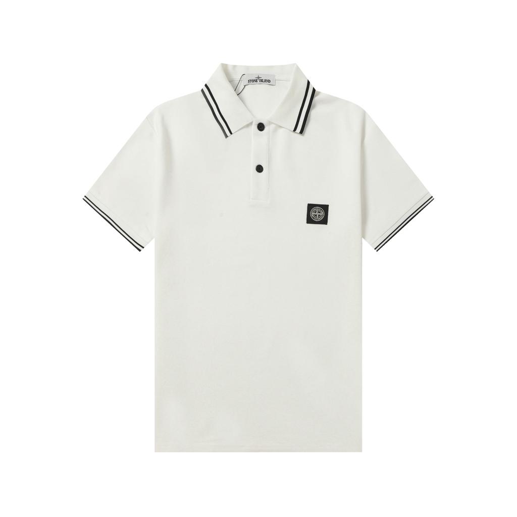 Stone Island White/Black Polo