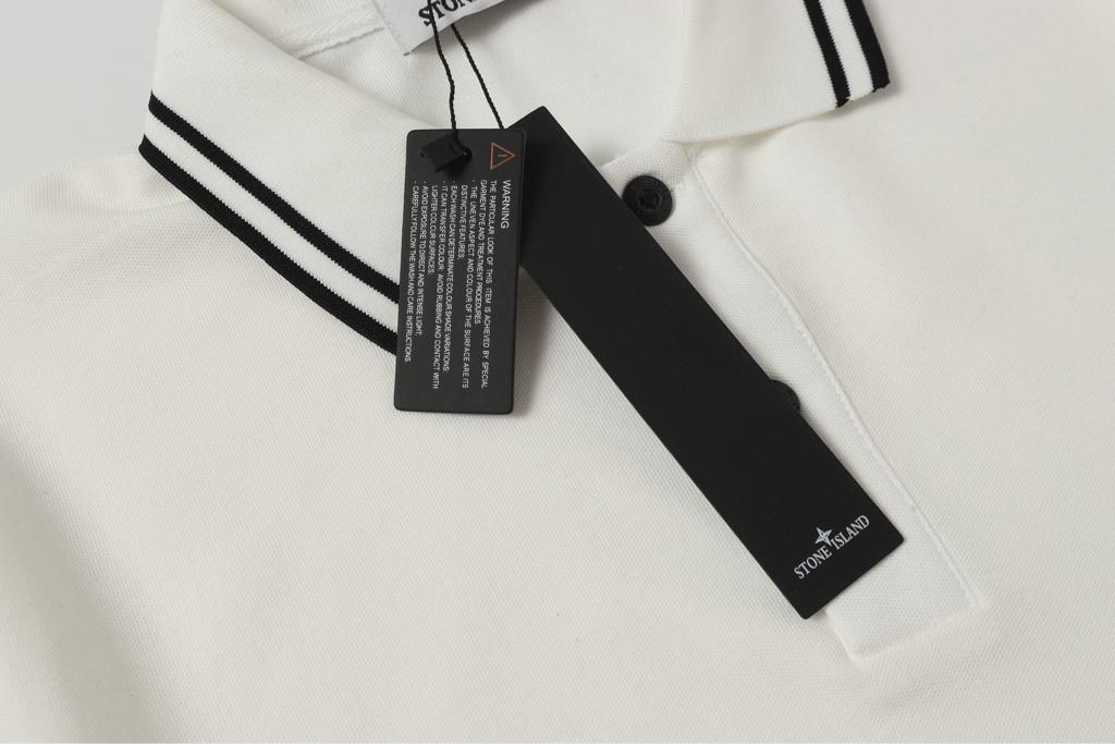 Stone Island White/Black Polo