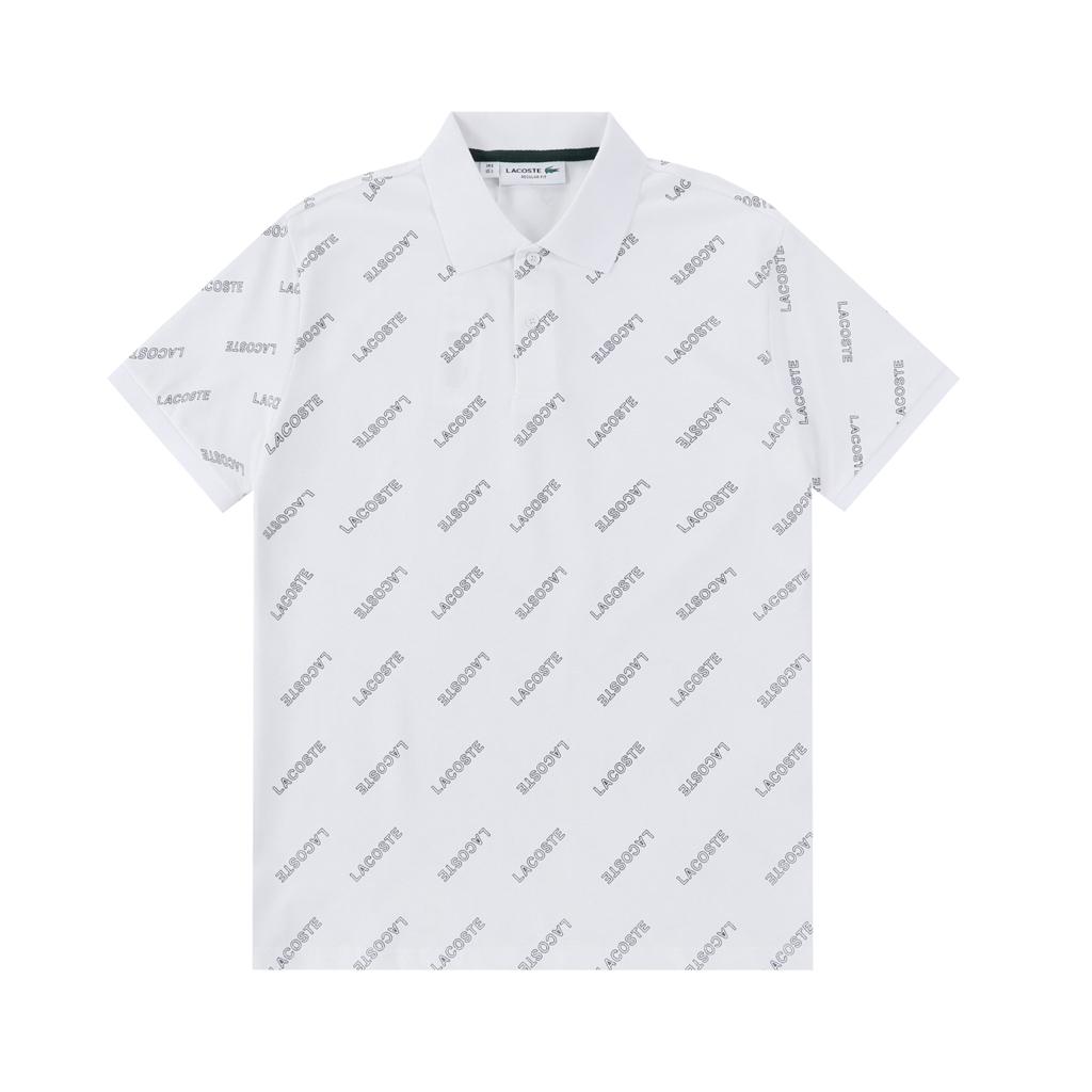 Lacoste Pattern White Polo