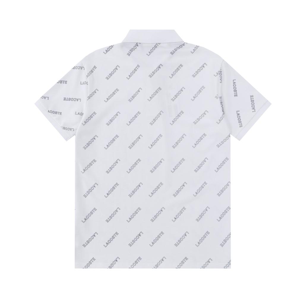 Lacoste Pattern White Polo
