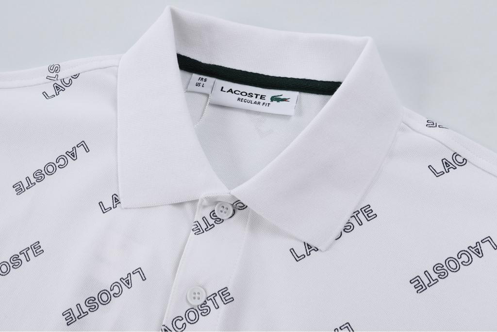 Lacoste Pattern White Polo